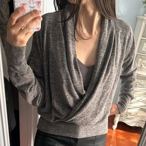 Gray V Neck Blouse Size Small